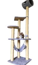 Arranhador Gato Castelo com Rede Bases Grande + Brinquedos