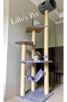 Arranhador Gato Castelo com Rede Bases Grande + Brinquedos - Lillo's Pet
