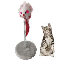 Arranhador Gato Pet Ratinho Guizo Mola Felino Brinquedo Interativo Macio Pelucia Diversao Entretenimento Lazer Animal de Estimaçao