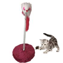 Arranhador Gato Pet Ratinho Guizo Mola Felino Brinquedo Interativo Pelucia Macio Lazer Entretenimento Diversao Animal de Estimaçao