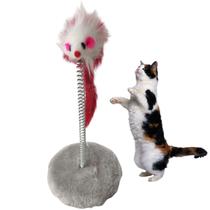 Arranhador Gato Pet Ratinho Mola Guizo Felino Animal de Estimaçao Brinquedo Interativo Pelucia Macio Entretenimento Diversao Lazer