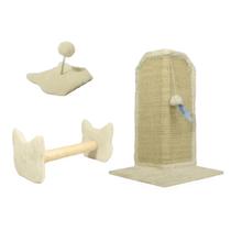 Arranhador Gato Proteção Canto de Sofás Base Externo Brinquedo Bolinha Poste Sisal Mola Maluca