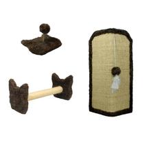 Arranhador Gato Proteção Canto de Sofás Base Interno Brinquedo Bolinha Poste Sisal Mola Maluca