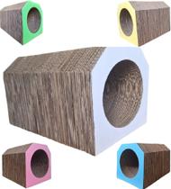 Arranhador Gatos Tunel Casa Divertida Anti Stress Gato Pet Brinquedo Toca Ninho de Papelão - Reciclaixas