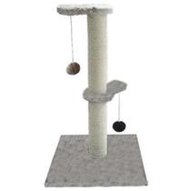 Arranhador P/ Gatos Grande Poste Sisal C/ Brinquedo Pelucia Cinza