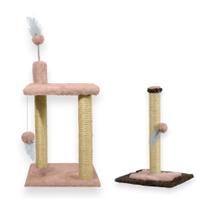 Arranhador Para Gatos 2 Plataformas Brinquedos Poste P Torre Sisal Cara Gato