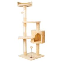 Arranhador para Gatos Árvore com Plataformas, Casinha e Brinquedos Integrados - Bege Arranhador para Gatos Árvore com Plataformas, Casinha e Brinquedos Integrados - Bege