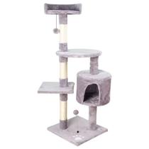 Arranhador para Gatos Árvore com Plataformas, Casinha e Brinquedos Integrados - Cinza Lavanda Arranhador para Gatos Árvore com Plataformas, Casinha e Brinquedos Integrados - Cinza Lavanda