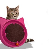 Arranhador para Gatos com Bolinha Interativa Antistress - Rosa - Furacão Pet