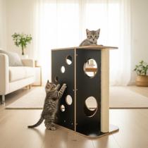 Arranhador para Gatos com Casa e Playground em MDF 15mm Móveis e Brinquedos para Gatificação