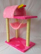 Arranhador Para Gatos Com Toca E Rede - Rosa Pink/Rosa Bebê