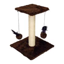 Arranhador Para Gatos Duplo Com Pelúcia Poste De Sisal Natural E Brinquedo com penas