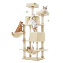 Arranhador para Gatos Feandrea Torre Grande Multi-Nível Bege 168 cm