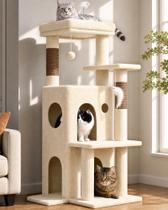 Arranhador para Gatos Globlazer FC50 Torre de 127 cm com 2 Tocas Bege Arranhador para Gatos Globlazer FC50 Torre de 127 cm com 2 Tocas Bege