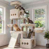 Arranhador para Gatos Heybly HCT060MJ Torre Grande Bege 184 cm Arranhador para Gatos Heybly HCT060MJ Torre Grande Bege 184 cm