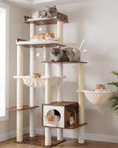 Arranhador para Gatos Heybly HCT121SR Torre de Madeira de 179 cm de Altura Arranhador para Gatos Heybly HCT121SR Torre de Madeira de 179 cm de Altura