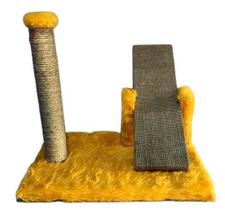 Arranhador Para Gatos Mini Poste Com Gangorra Amarelo