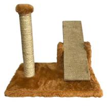 Arranhador Para Gatos Mini Poste Com Gangorra Caramelo Arranhador Para Gatos Mini Poste Com Gangorra Caramelo