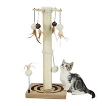Arranhador para Gatos PEEKAB 64 cm Sisal Brinquedos Bege Arranhador para Gatos PEEKAB 64 cm Sisal Brinquedos Bege