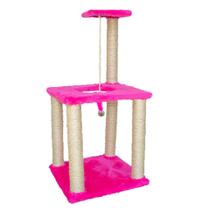 Arranhador para Gatos Peluciado Brinquedo Rosa