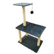 Arranhador Para Gatos Poste Sisal 3 Bases Brinquedo Bolinha