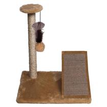 Arranhador Para Gatos Rampa Com Poste Sisal Pelucia Bege
