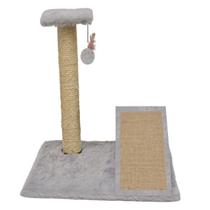 Arranhador Para Gatos Rampa Com Poste Sisal Pelucia Cinza