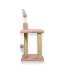 Arranhador para Gatos Sisal Plataforma 2 Andares com Brinquedo