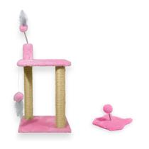 Arranhador para Gatos Sisal Plataforma 2 Andares com Brinquedo Mola Maluca