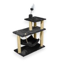 Arranhador para Gatos Sisal Plataforma 3 Andares com Brinquedo