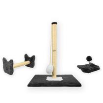 Arranhador Para Gatos Sisal Poste G com Bola Pelúcia Brinquedo Cara de Gato + Mola Maluca
