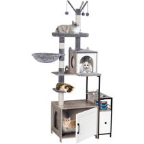 Arranhador para Gatos Snughome 171 cm de Altura Torre 3 em 1 com Caixa de Areia Arranhador para Gatos Snughome 171 cm de Altura Torre 3 em 1 com Caixa de Areia