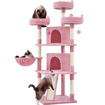 Arranhador para Gatos Yaheetech 174 cm, Torre Grande Multinível Rosa Arranhador para Gatos Yaheetech 174 cm, Torre Grande Multinível Rosa
