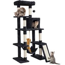 Arranhador para Gatos Yaheetech Torre Preta Multi-Nível 159 cm Arranhador para Gatos Yaheetech Torre Preta Multi-Nível 159 cm