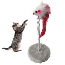 Arranhador Pet Gato Mola Ratinho Guizo Brinquedo Interativo Pelucia Macio Lazer Felino Animal de Estimaçao Diversao Entretenimento