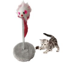Arranhador Pet Gato Mola Ratinho Guizo Felino Brinquedo Pelucia Macio Interativo Lazer Diversao Animal de Estimaçao Felino Entretenimento