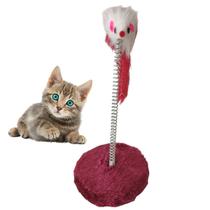 Arranhador Pet Gato Ratinho Guizo Mola Brinquedo Interativo Pelucia Felino Animal de Estimaçao Lazer Diversao Entretenimento