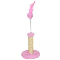 Arranhador Poste Para Pets Gatos Redondo Pequeno em Pelúcia 18x18x23 cm Rosa Arranhador Poste Para Pets Gatos Redondo Pequeno em Pelúcia 18x18x23 cm Rosa