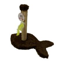 Arranhador Torre Para Gatos Com Bola Pena - Marrom.