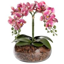 Arranjo 4 Hastes Orquídea Flor Artificial Realista Decoração Centro de Mesa