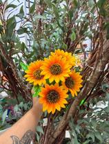 Arranjo Buquê de Girassol Artificial com 5 Hastes de Girassóis P/ Decoração Casamento, Arranjos e casa