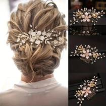 Arranjo Cabelo Noiva Pente Folha Cristal Casamento A-24 Arranjo Cabelo Noiva Pente Folha Cristal Casamento A-24