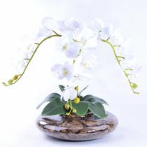 Arranjo Centro de Mesa de Orquídea Branca Toque Real Nevada - Vila das Flores