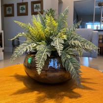 Arranjo Centro Mesa Grande Samambaia E Vaso Vidro Completo