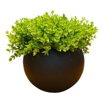 Arranjo Centro Mesa Vaso Preto Verdinho Artificial Completo Arranjo Centro Mesa Vaso Preto Verdinho Artificial Completo