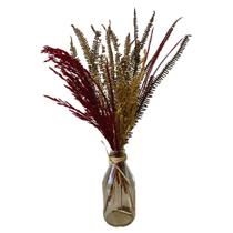 Arranjo Com Flores Naturais Desidratadas Com Vaso De Vidro