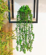 Arranjo com vaso planta folhagem verde pendentes trepadeiras folhas artificiais realistas decoração de prateleiras