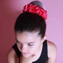Arranjo de coque com flores para ballet clássico - Acessório de cabelo para bailarinas Arranjo de coque com flores para ballet clássico - Acessório de cabelo para bailarinas