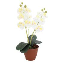 Arranjo de Flor Artificial Orquídea Vaso Decoração Presente - RL