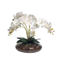 Arranjo De Flores 4 Orquídeas Branca no vaso de vidro